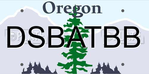 DSBATBB Oregon License Plate