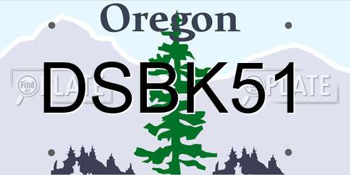 DSBK51 Oregon License Plate