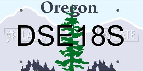 DSE18S Oregon License Plate