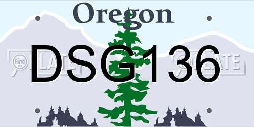 DSG136 Oregon License Plate