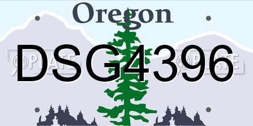 DSG4396 Oregon License Plate
