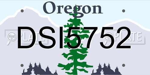 DSI5752 Oregon License Plate