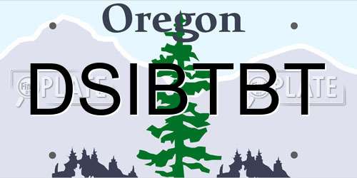 DSIBTBT Oregon License Plate