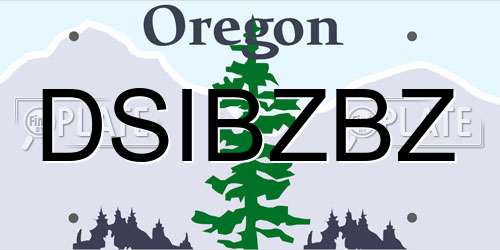 DSIBZBZ Oregon License Plate