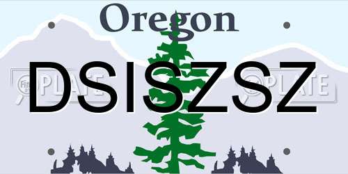 DSISZSZ Oregon License Plate