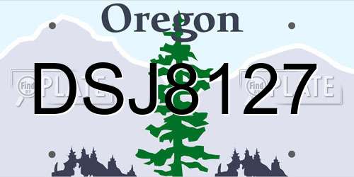 DSJ8127 Oregon License Plate
