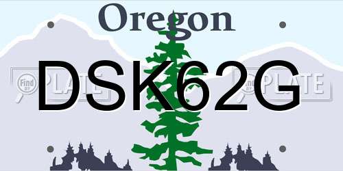 DSK62G Oregon License Plate