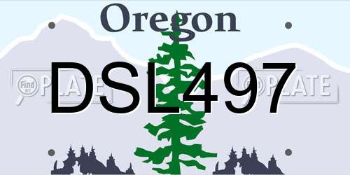 DSL497 Oregon License Plate