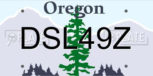 DSL49Z Oregon License Plate