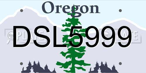 DSL5999 Oregon License Plate