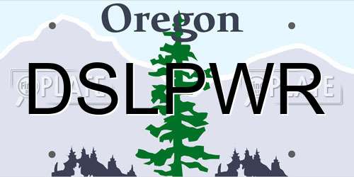 DSLPWR Oregon License Plate