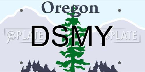 DSMY Oregon License Plate