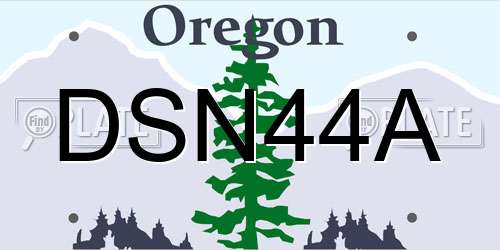 DSN44A Oregon License Plate