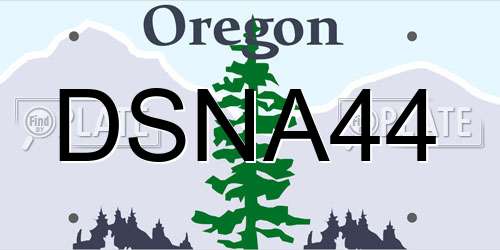 DSNA44 Oregon License Plate