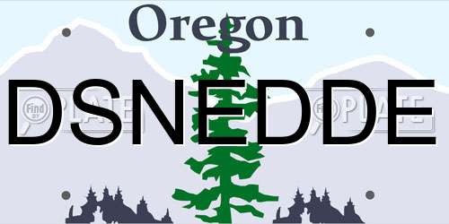 DSNEDDE Oregon License Plate
