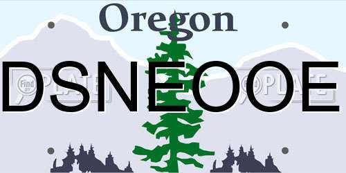 DSNEOOE Oregon License Plate