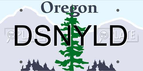 DSNYLD Oregon License Plate