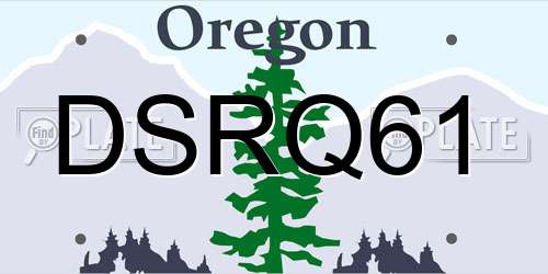DSRQ61 Oregon License Plate
