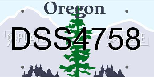 DSS4758 Oregon License Plate