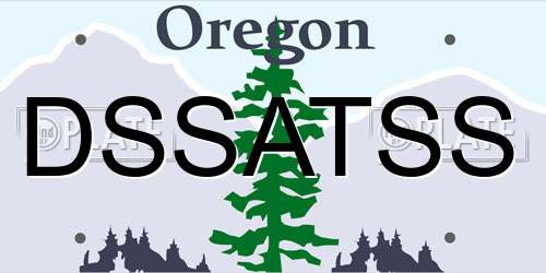 DSSATSS Oregon License Plate