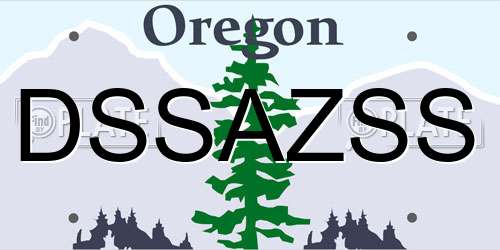 DSSAZSS Oregon License Plate