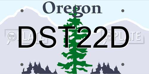 DST22D Oregon License Plate