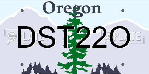 DST22O Oregon License Plate