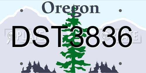 DST3836 Oregon License Plate