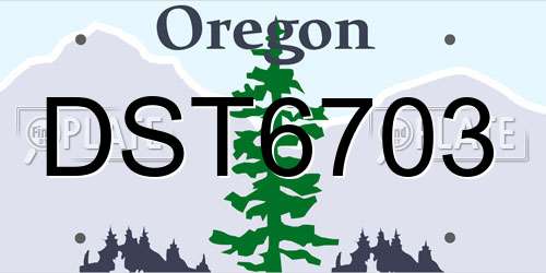 DST6703 Oregon License Plate