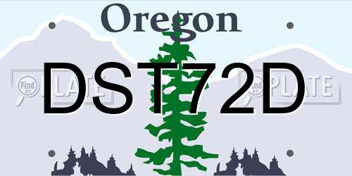 DST72D Oregon License Plate