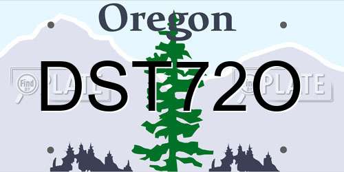 DST72O Oregon License Plate