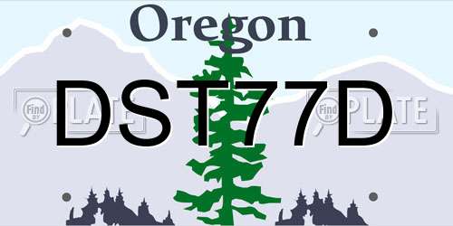 DST77D Oregon License Plate