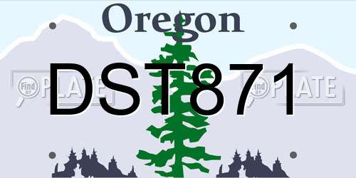 DST871 Oregon License Plate