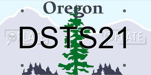 DSTS21 Oregon License Plate