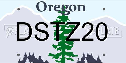 DSTZ20 Oregon License Plate