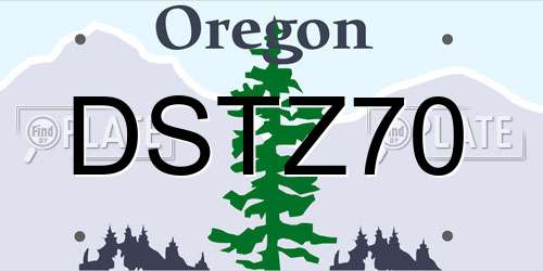 DSTZ70 Oregon License Plate