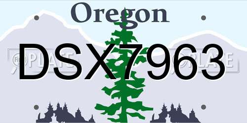 DSX7963 Oregon License Plate