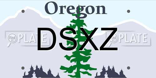 DSXZ Oregon License Plate