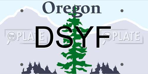 DSYF Oregon License Plate