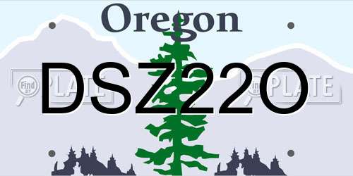 DSZ22O Oregon License Plate