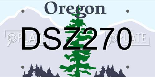 DSZ270 Oregon License Plate