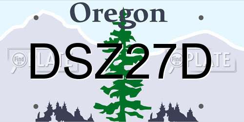 DSZ27D Oregon License Plate