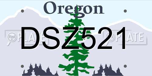 DSZ521 Oregon License Plate