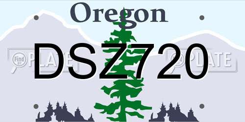 DSZ720 Oregon License Plate