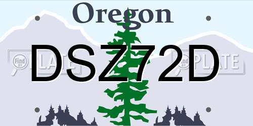 DSZ72D Oregon License Plate