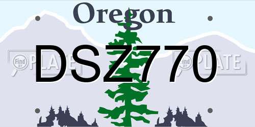 DSZ770 Oregon License Plate