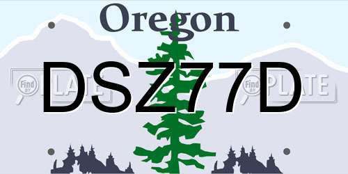 DSZ77D Oregon License Plate