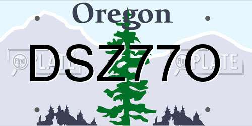 DSZ77O Oregon License Plate