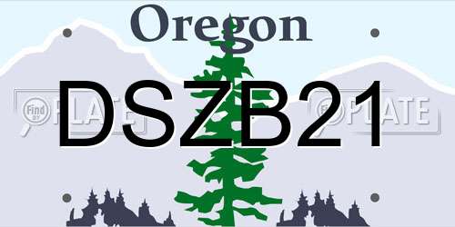 DSZB21 Oregon License Plate