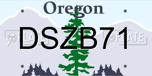 DSZB71 Oregon License Plate